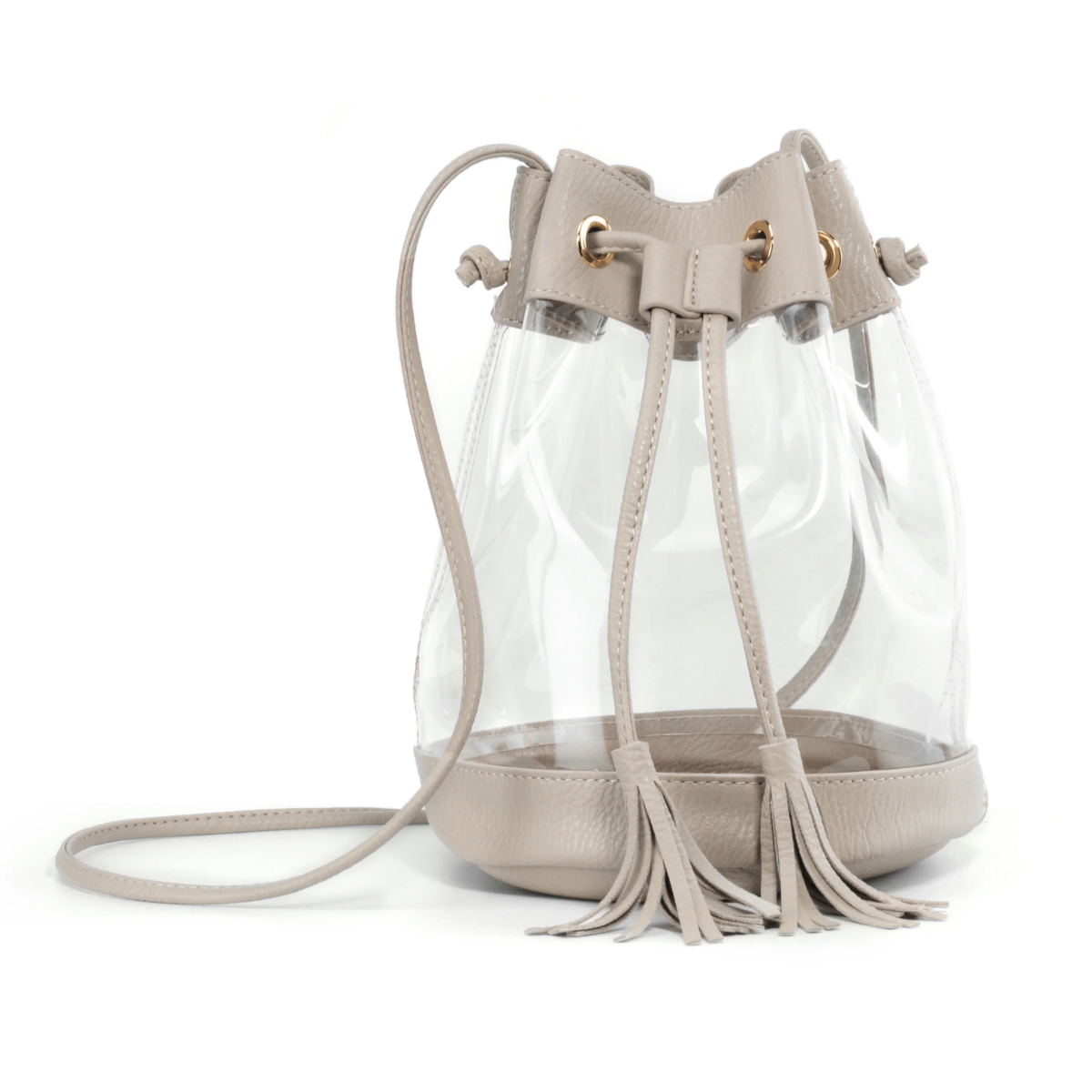 Clear Drawstring Bucket Crossbody - Hoxis Bags