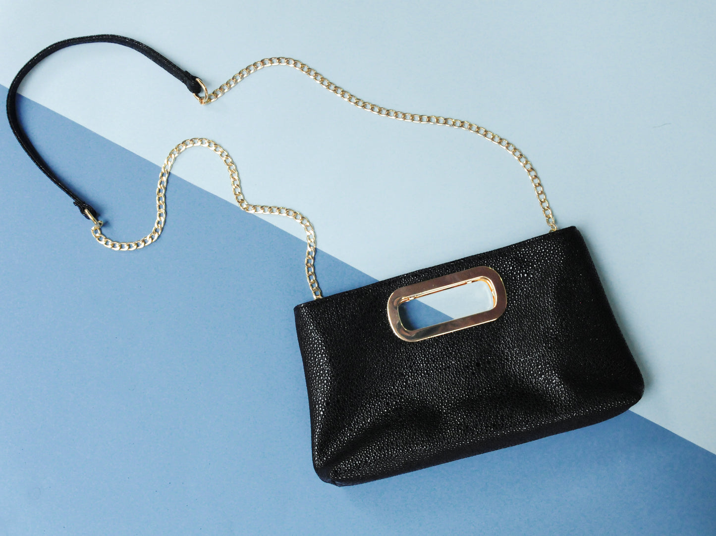 Cut Out Metal Handle Handbag - Hoxis Bags