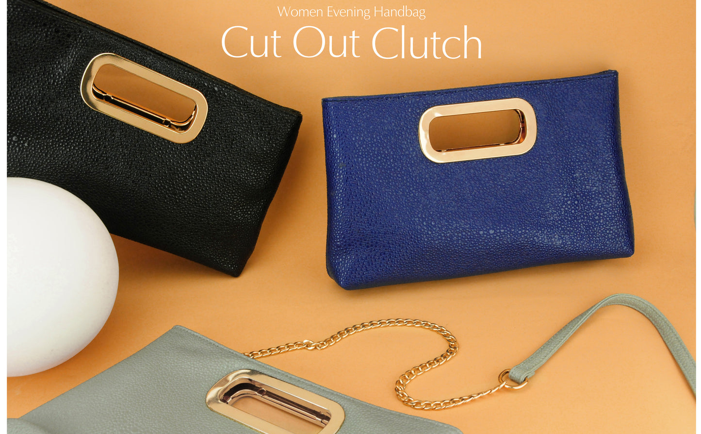 Cut Out Metal Handle Handbag - Hoxis Bags