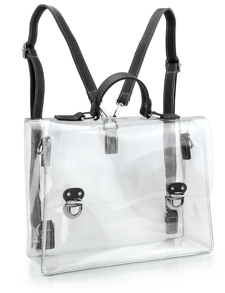 Clear Vintage Satchel Backpack - Hoxis Bags