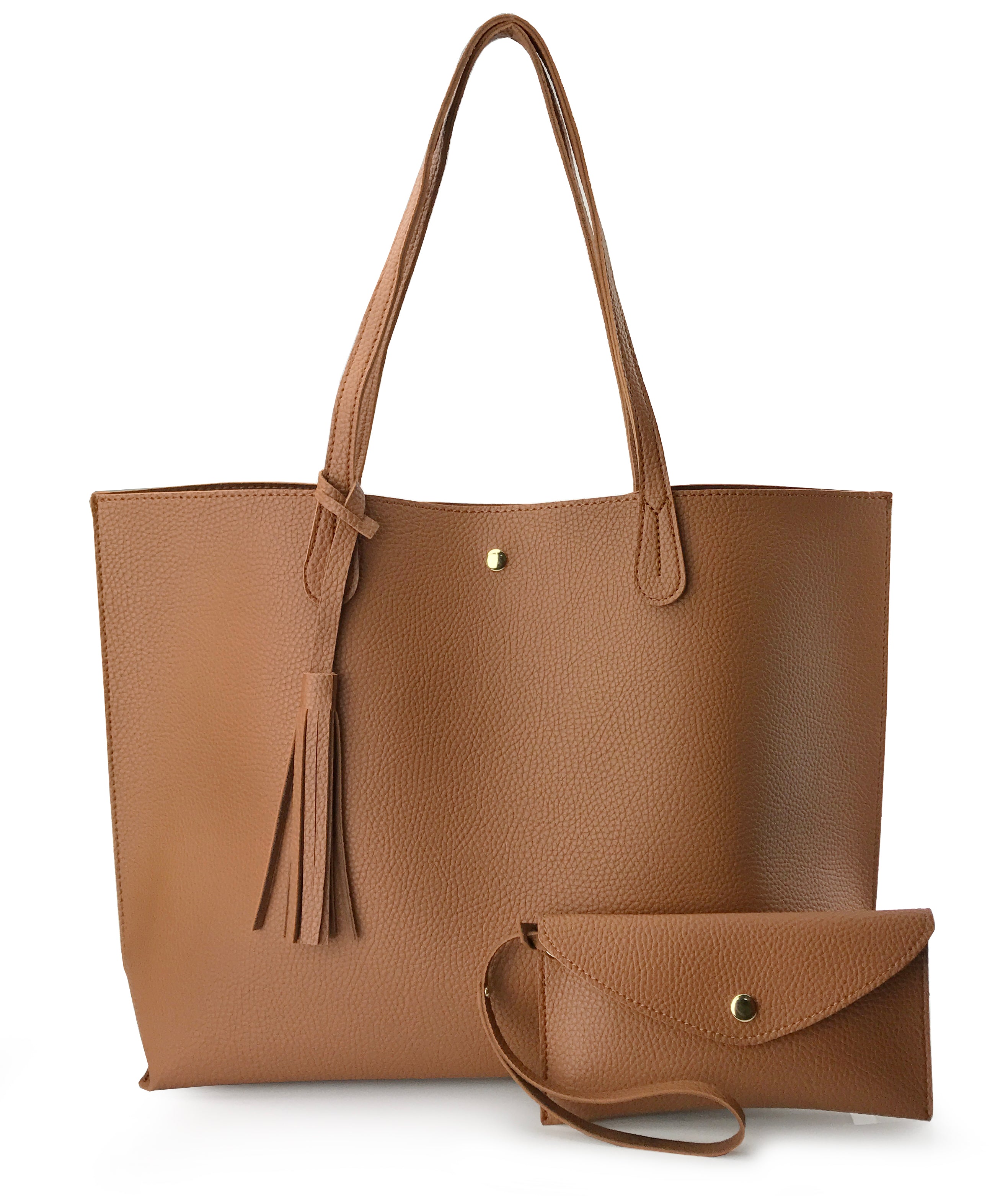 Minimalist Pebbled Faux Leather Tote | Hoxis