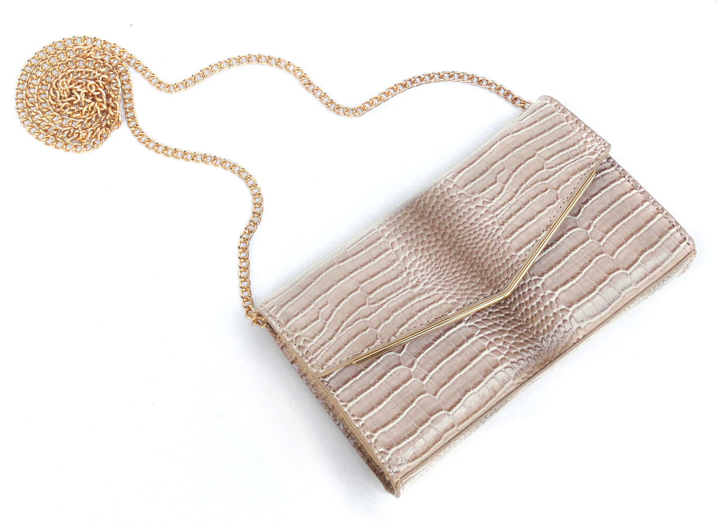 Croc Patent Clutch - Hoxis Bags