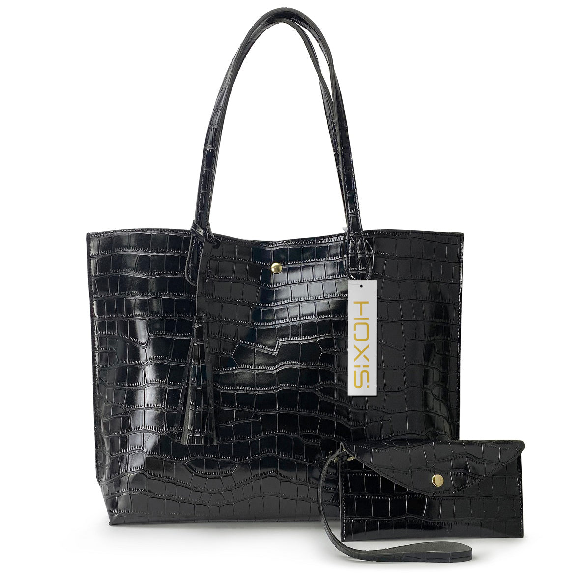 Minimalist Clean Cut Tote Black - Hoxis Bags