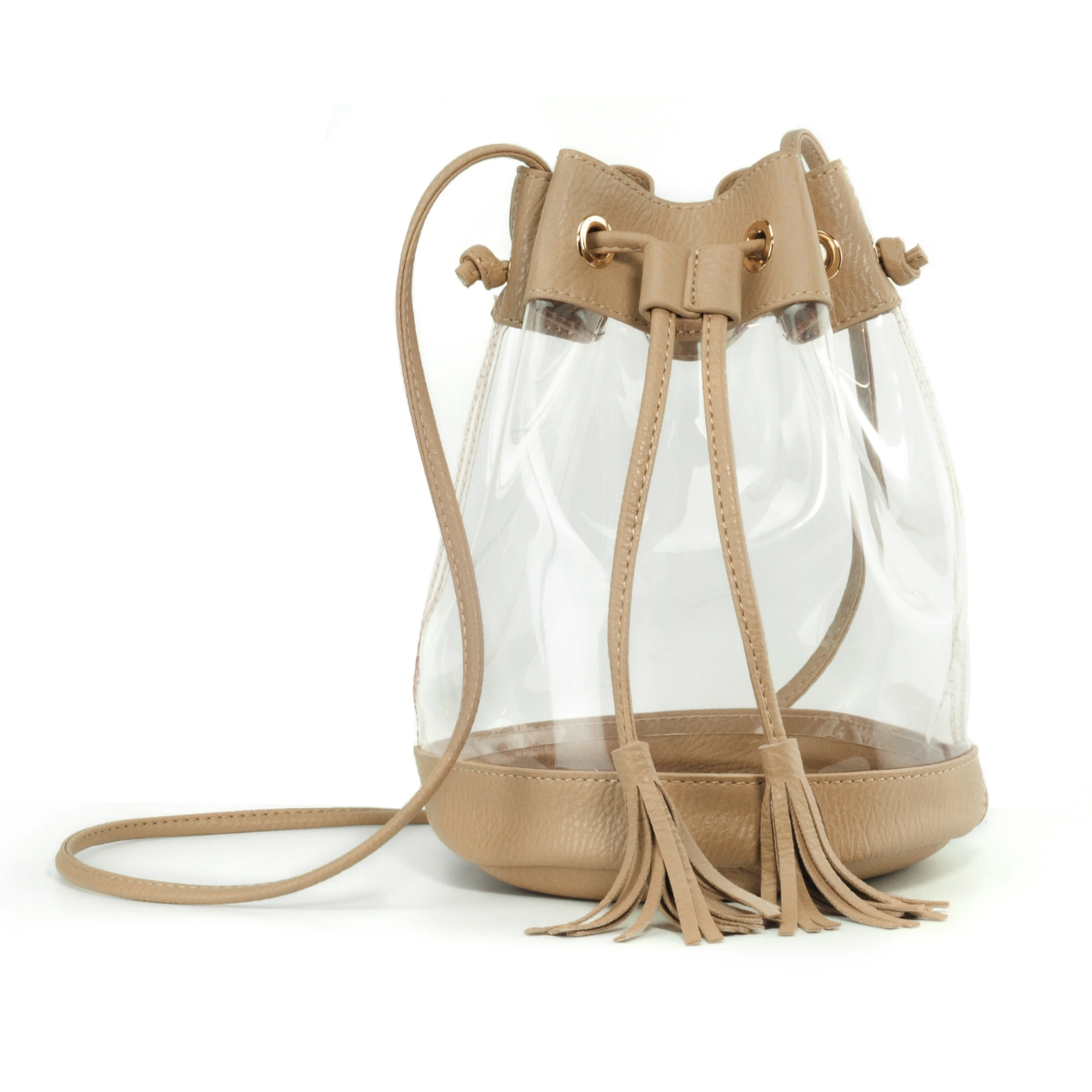 Clear Drawstring Bucket Crossbody - Hoxis Bags