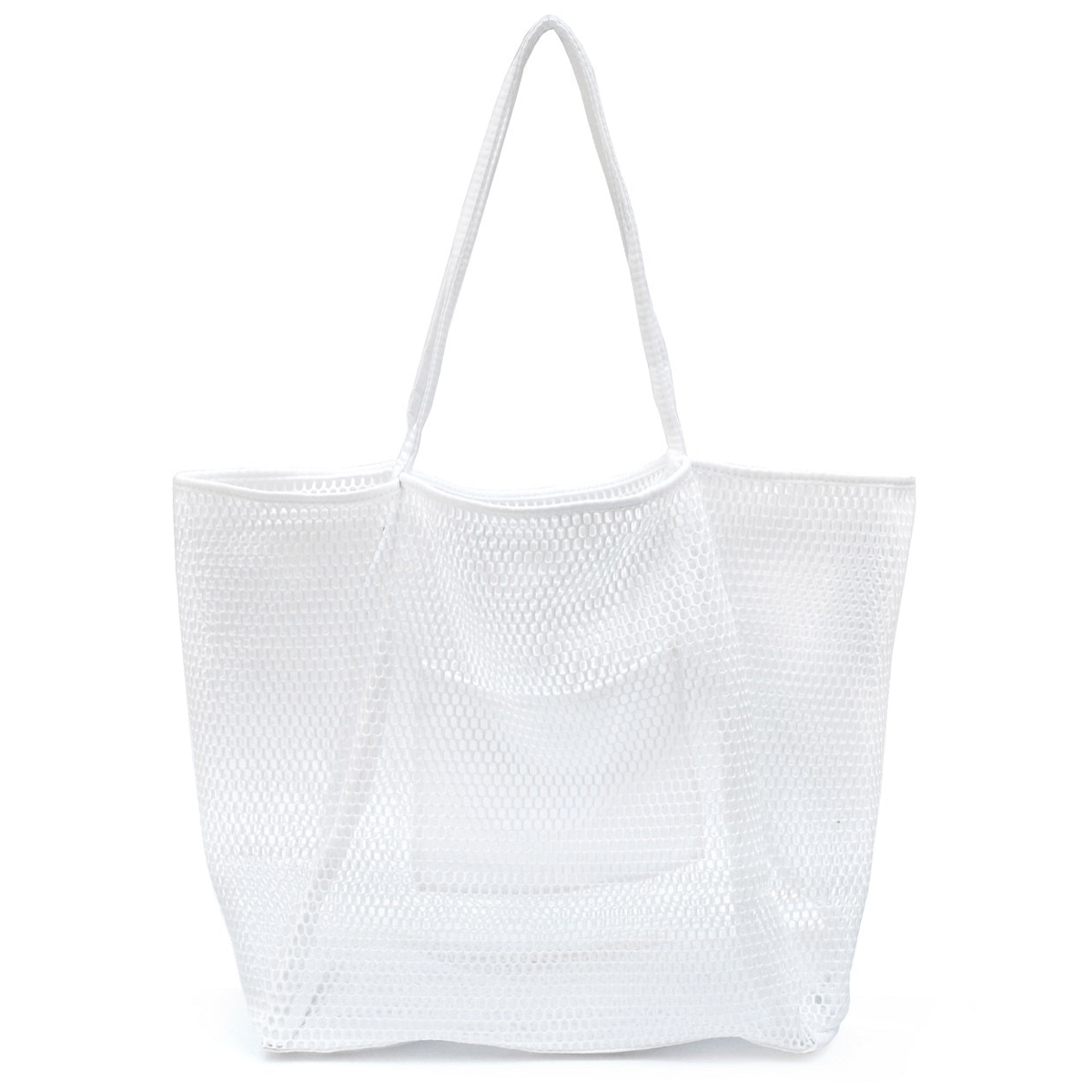 Mesh Beach Tote White - Hoxis Bags