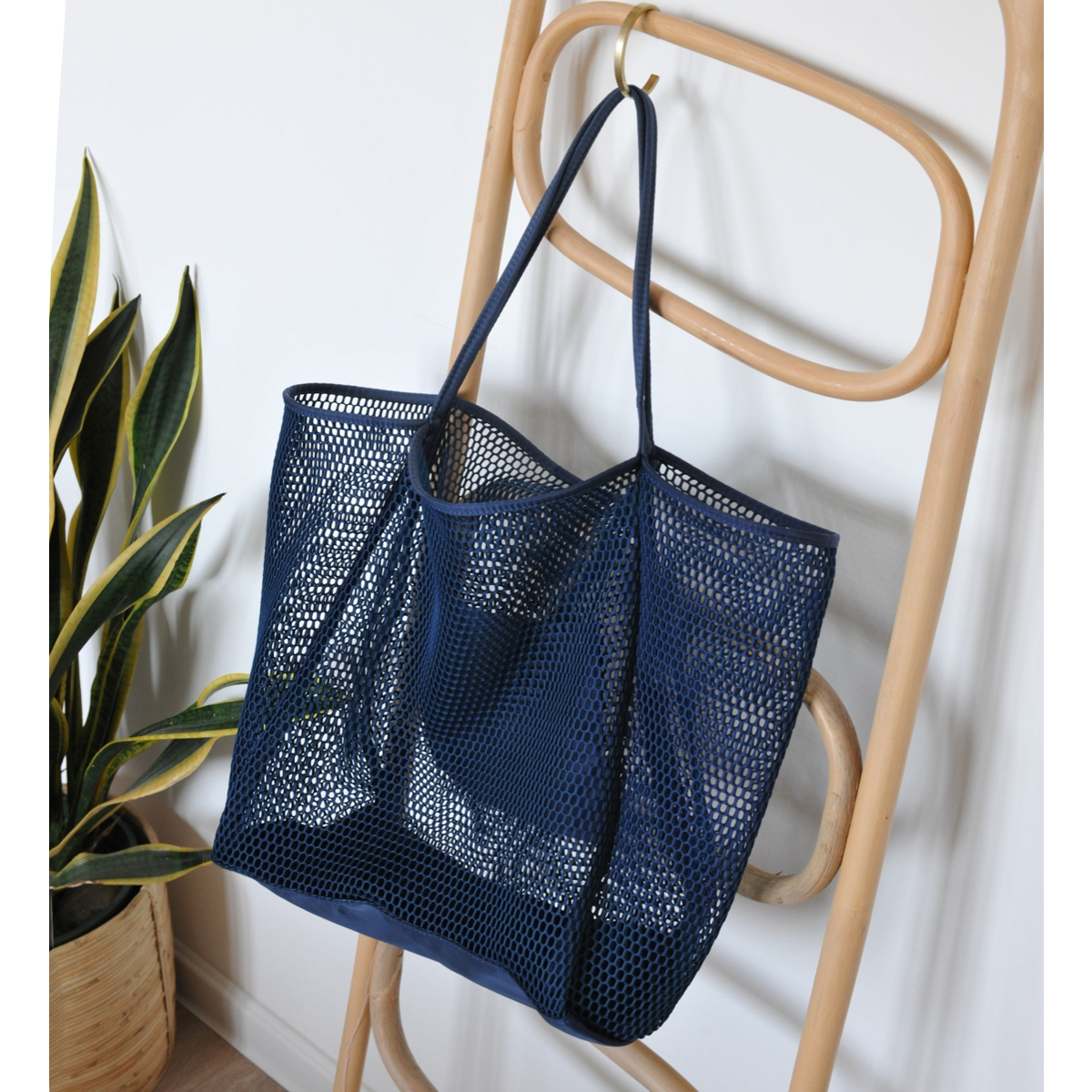 Mesh Beach Tote Blue - Hoxis Bags