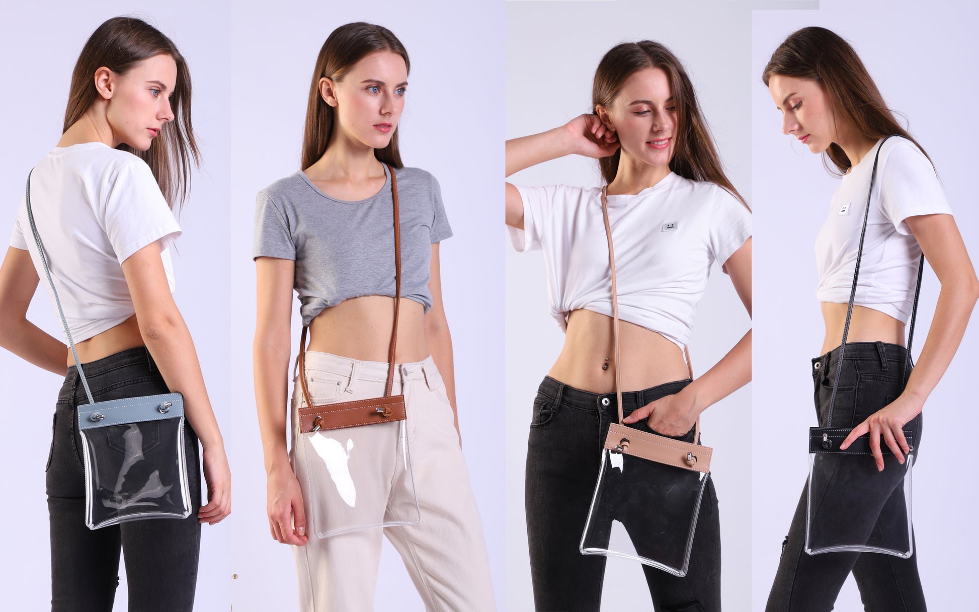 Clear Flat Crossbody - Hoxis Bags
