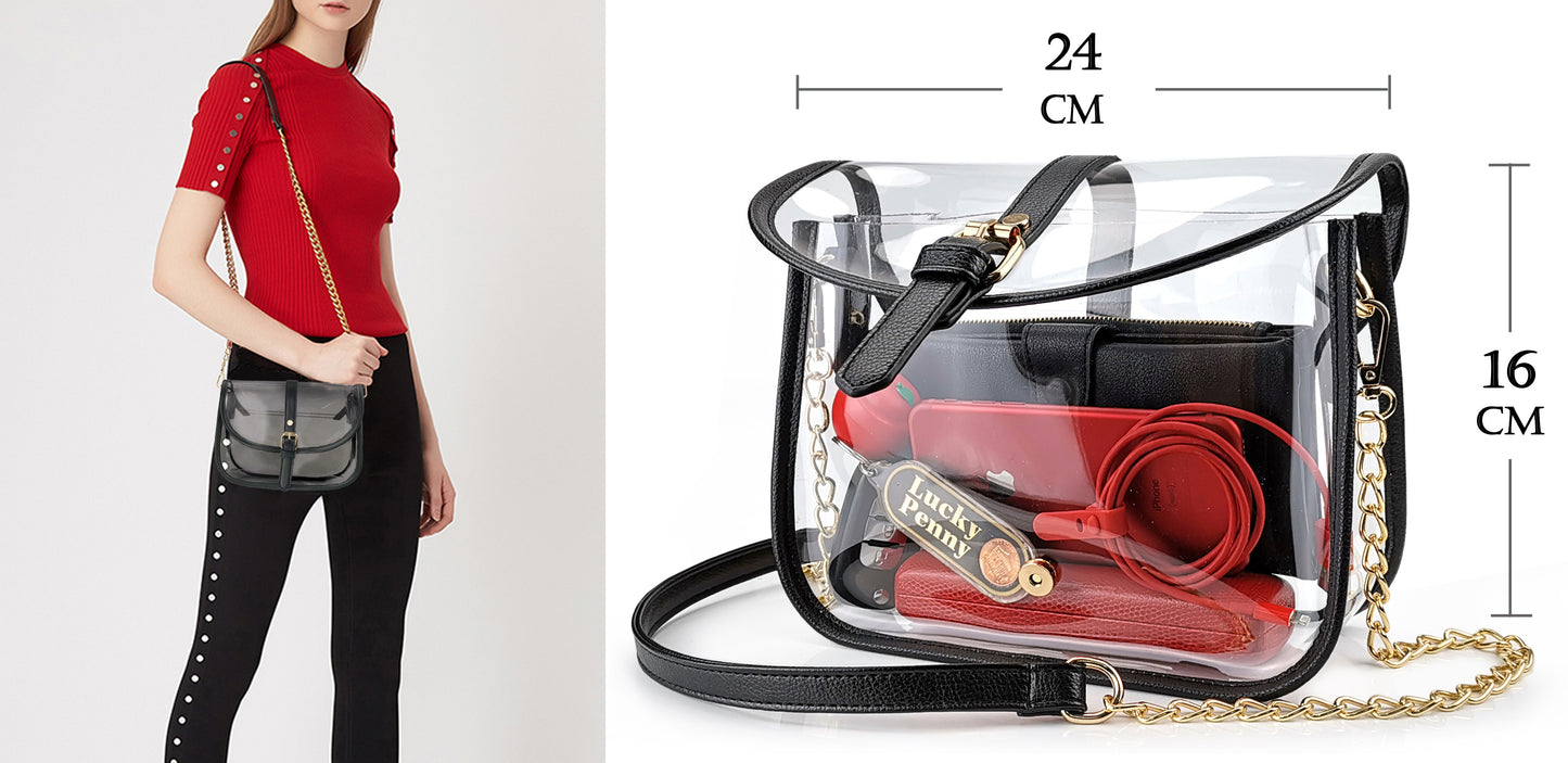 Clear Saddle CrossBody - Hoxis Bags