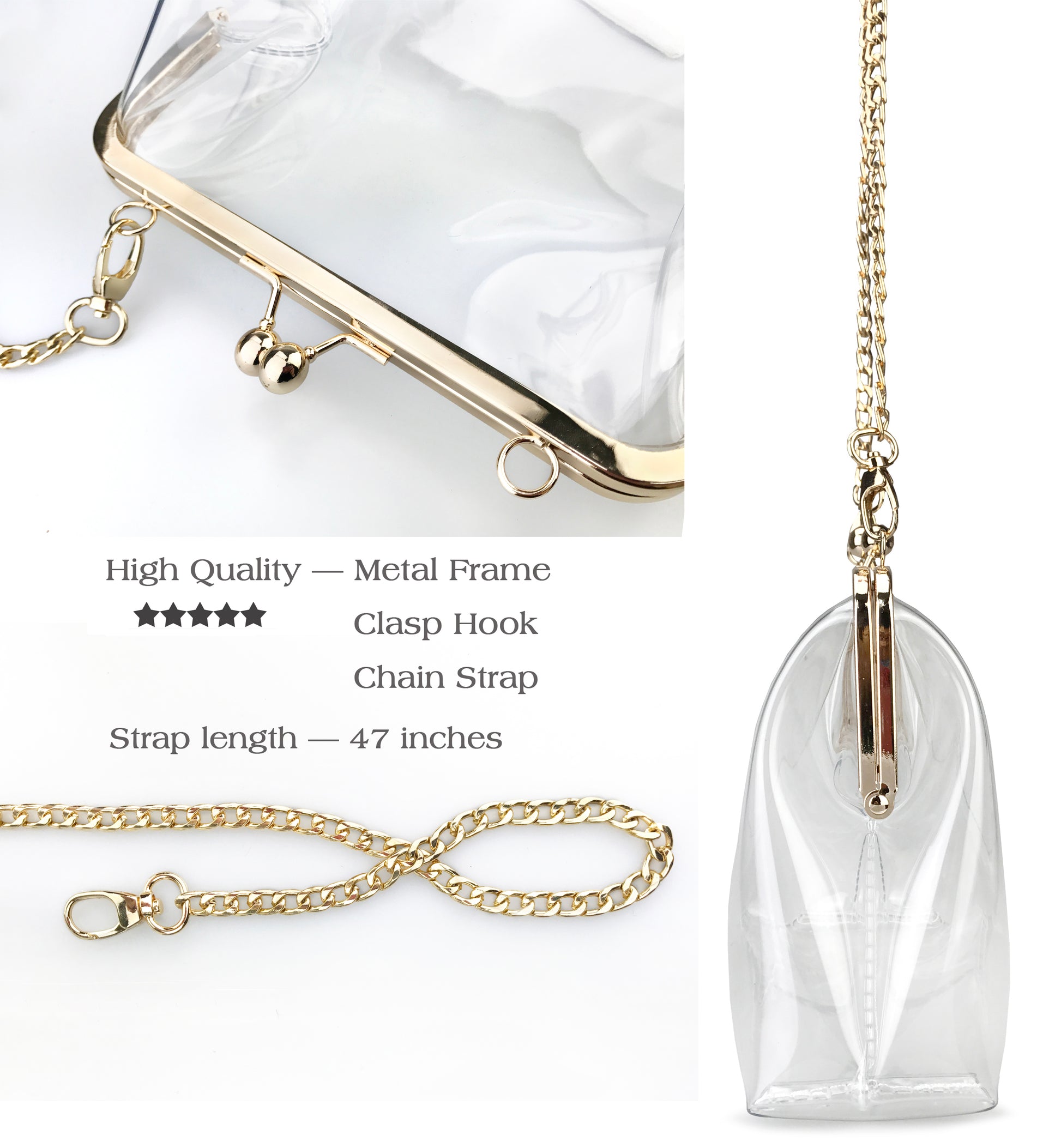 Kisslock Chain Crossbody - Hoxis Bags