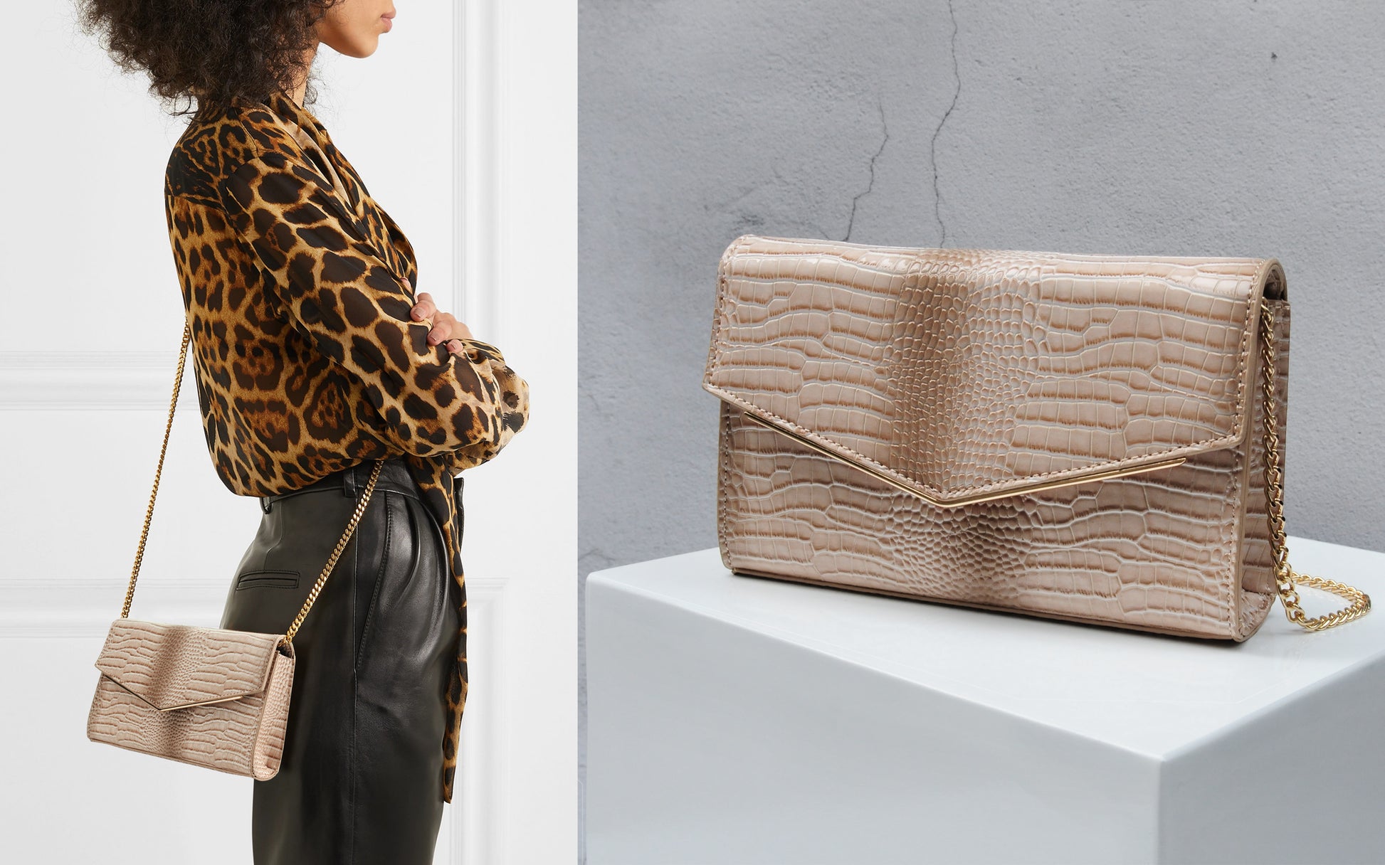 Croc Patent Clutch - Hoxis Bags