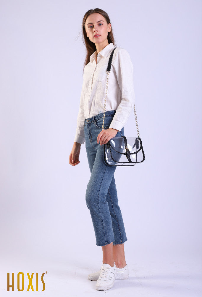 Clear Saddle CrossBody - Hoxis Bags